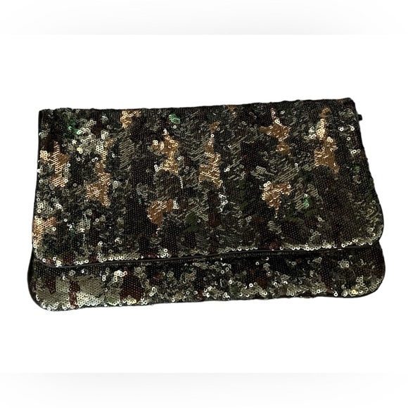 BCBGMAXAZRIA Sequin Envelope Clutch Camo - Picture 3 of 7